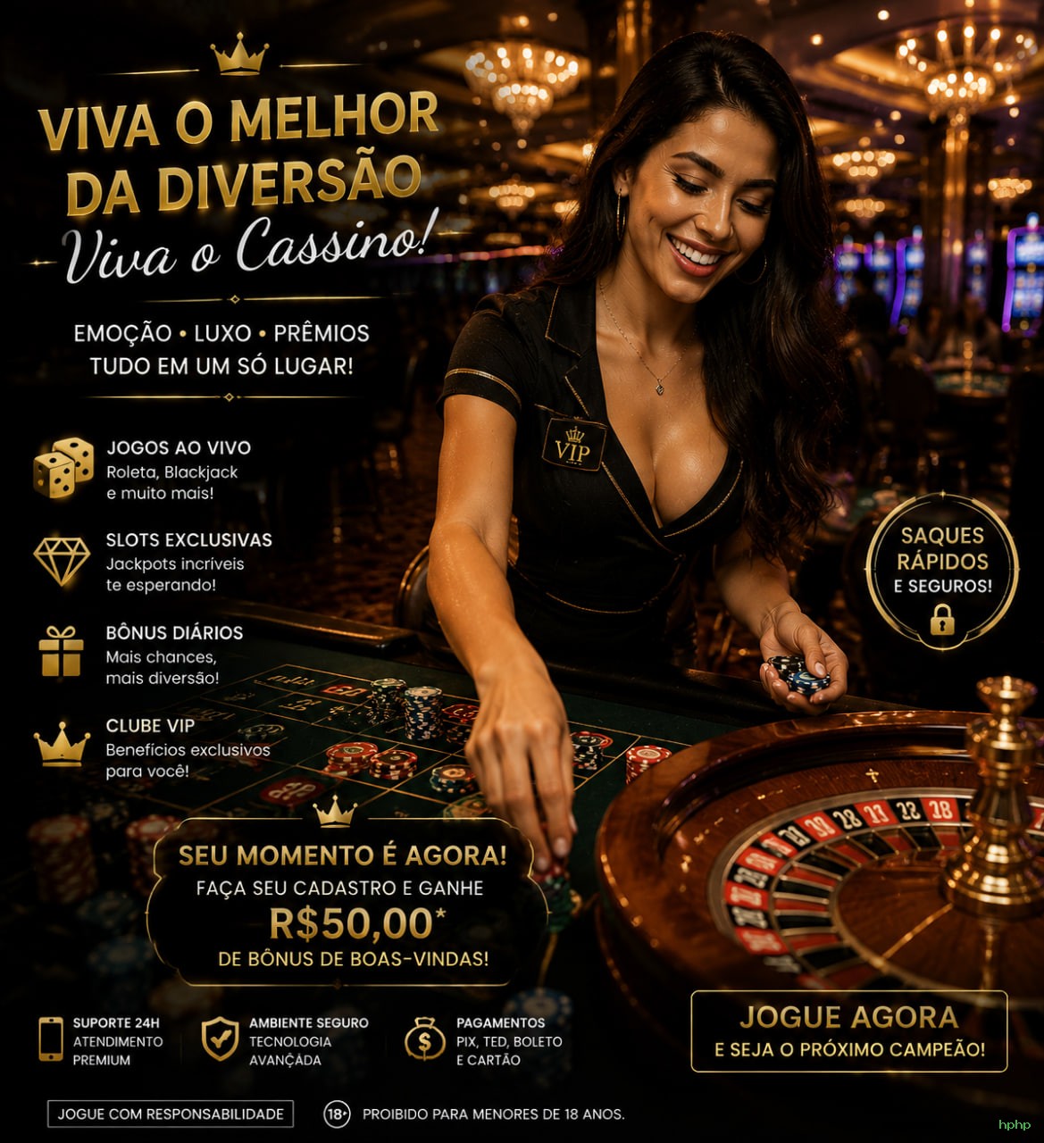 Bônus boas-vindas hphp R$100